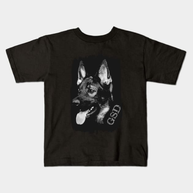 German Shepherd Dog - GSD Kids T-Shirt by Nartissima